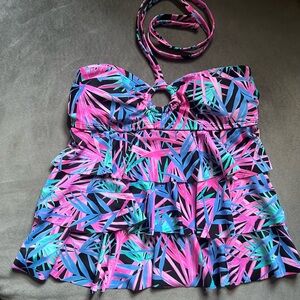 Catalina Pink and Blue Tropical Top